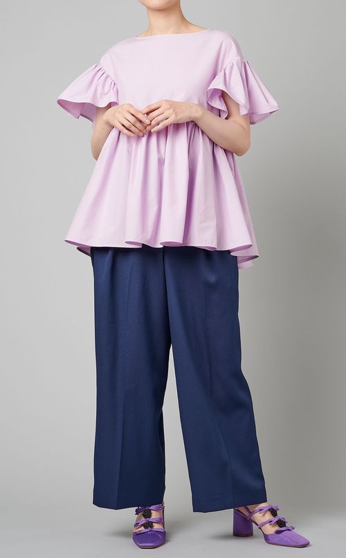 袖ギャザーペプラムブラウス