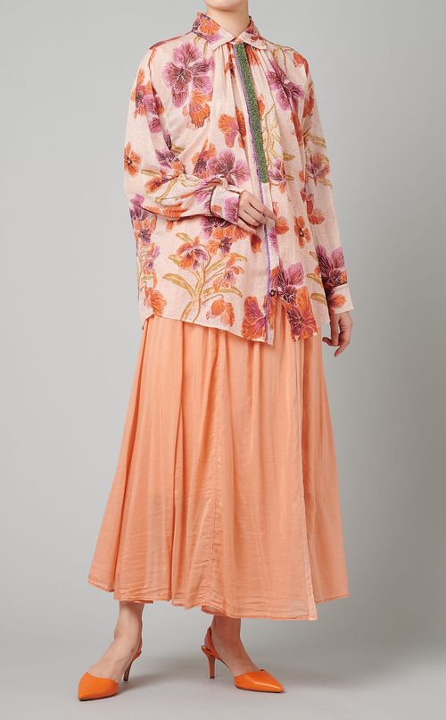 フラワープリントシャツ