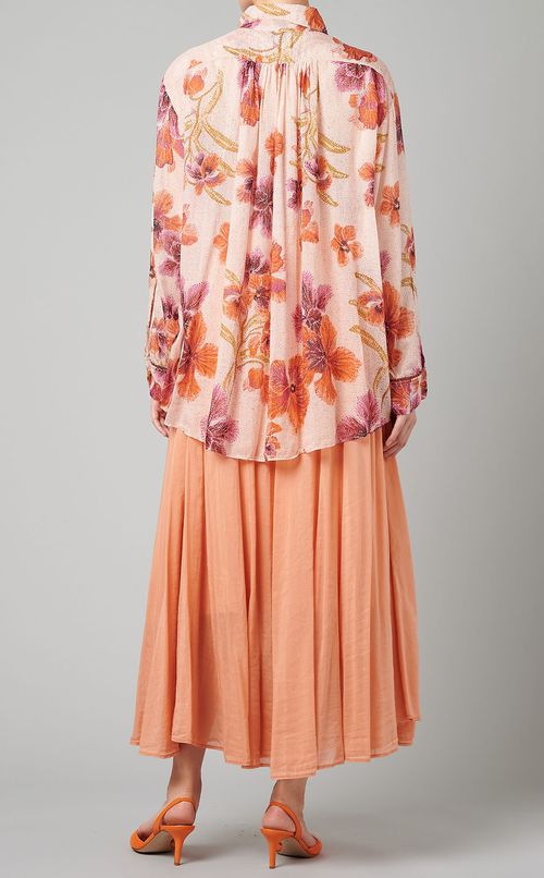 フラワープリントシャツ