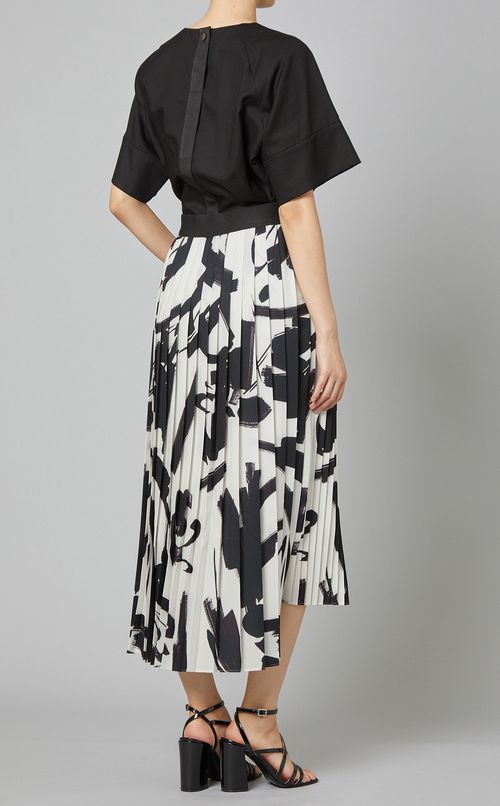 ブラッシュプリントプリーツスカート