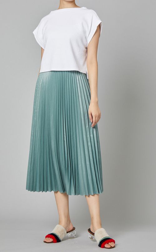 メタリックプリーツスカート