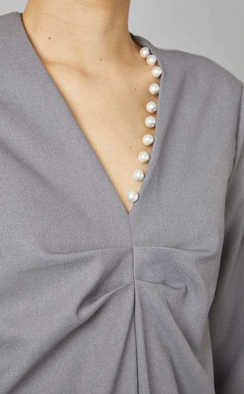 ワンサイドパールタックドレス