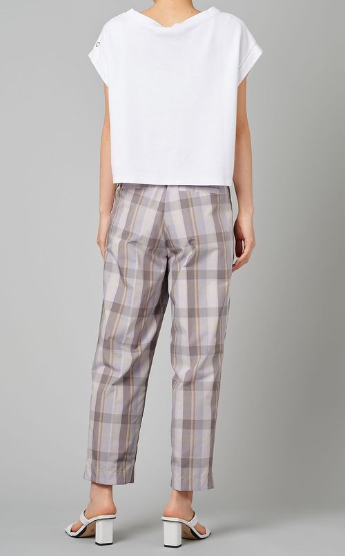 ハイウエストペグトップチェックパンツ