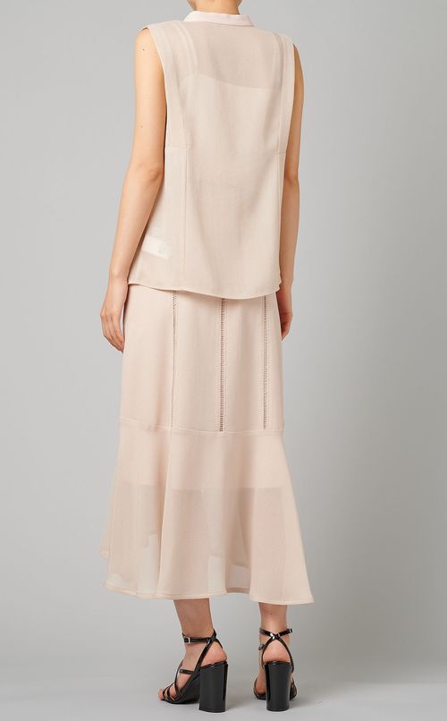 シアーノースリーブブラウス