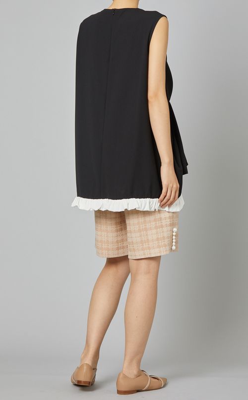 ノースリーブバックフリルブラウス