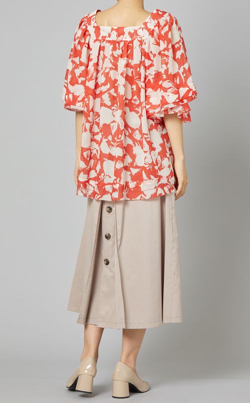 フラワープリントブラウス