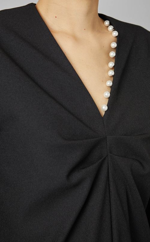 ワンサイドパールタックドレス