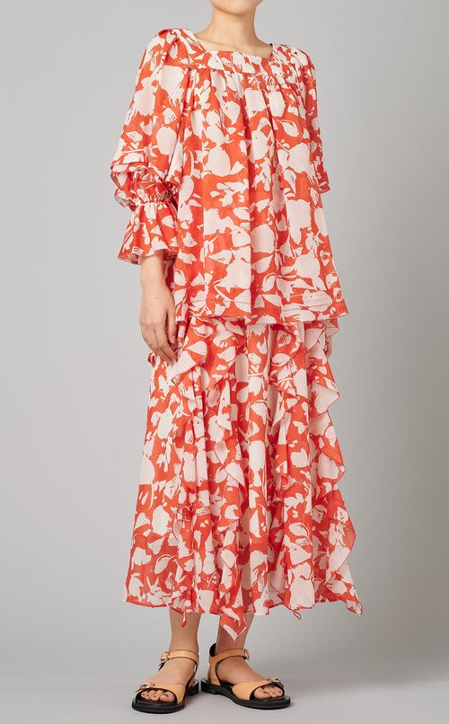 フラワープリントブラウス