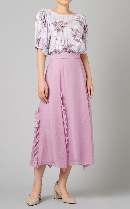 ジャガードフロントフリルスカート