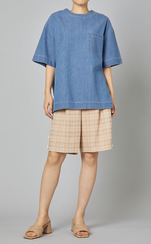 コットンシャンブレープルオーバー