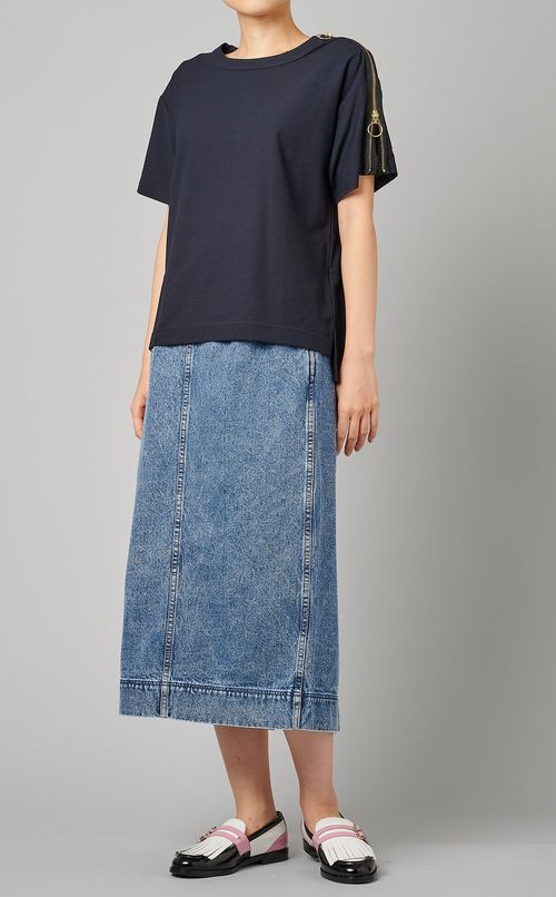 スリーブファスナーデザインカットソー