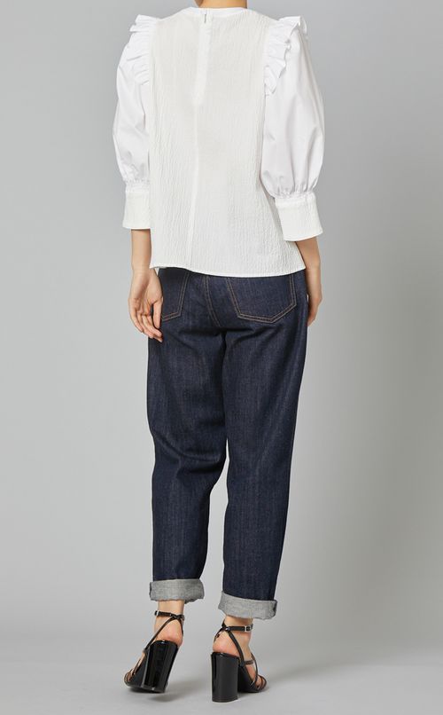 肩フリルブラウス