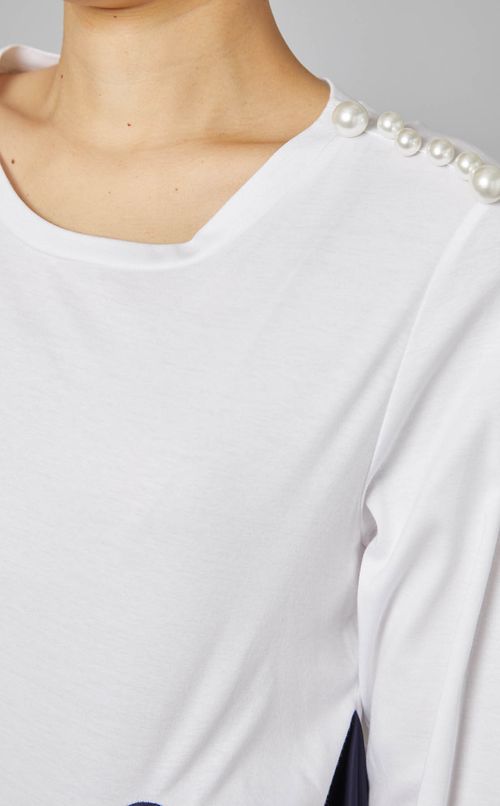 パールペプラムロングスリーブTシャツ