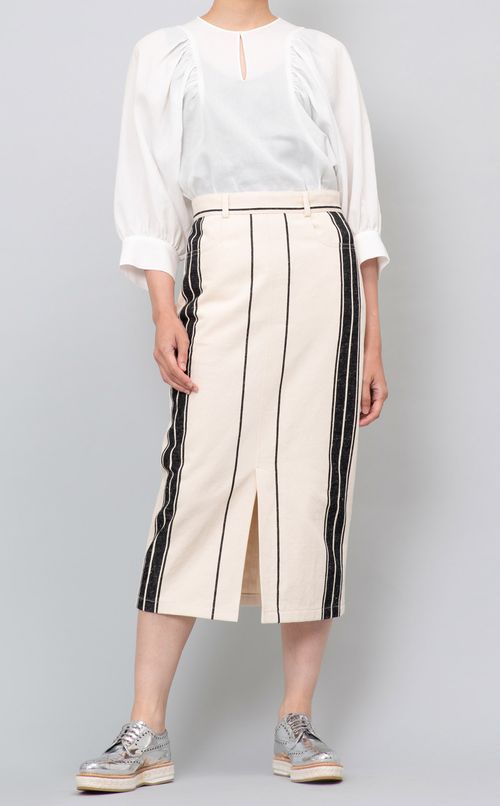 マルチストライプスリットスカート