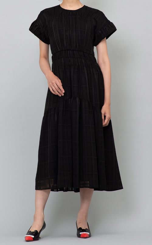 チェックジャガードワンピース