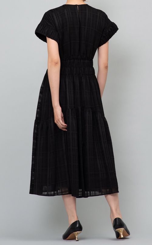 チェックジャガードワンピース