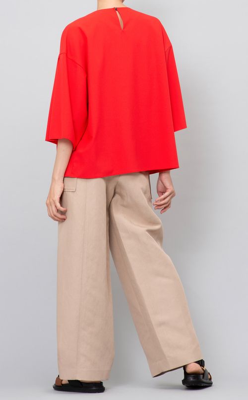 フロントタックフレアスリーブブラウス