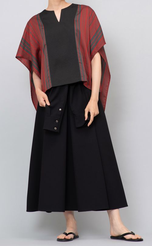 マルチストライプバックロングブラウス