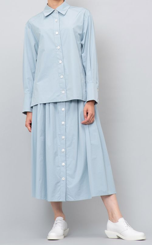 フロントボタンフレアスカート