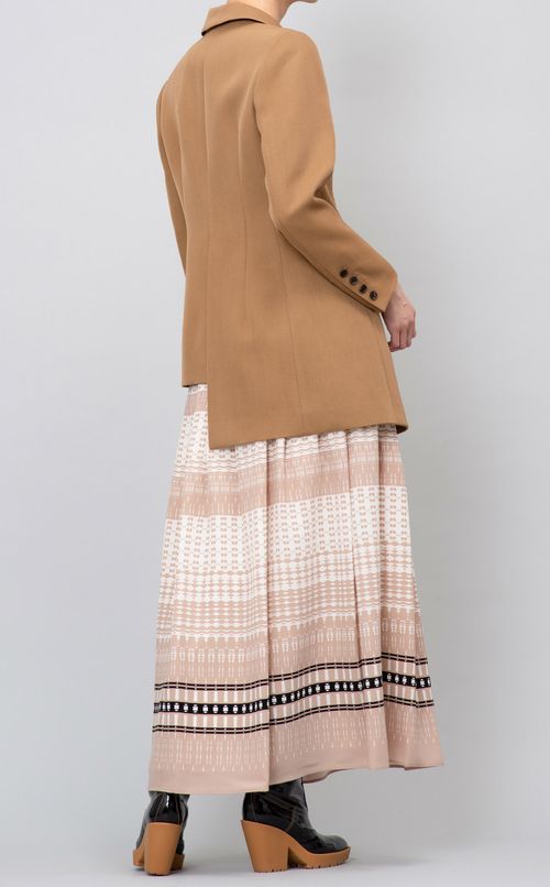 ジオメトリックプリントロングスカート