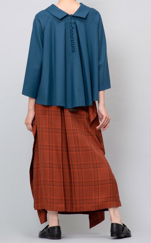 チェックサイドドレープスカート