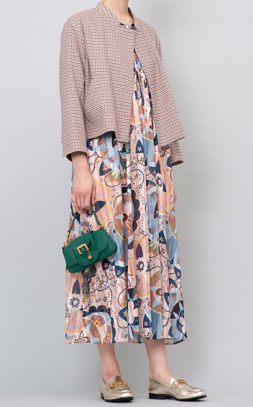 スタンドカラーチェックジャケット