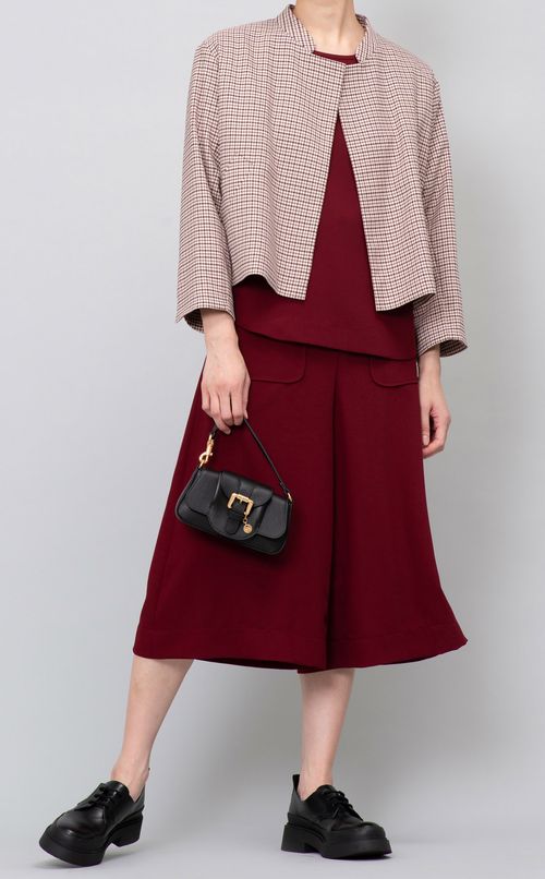 スタンドカラーチェックジャケット