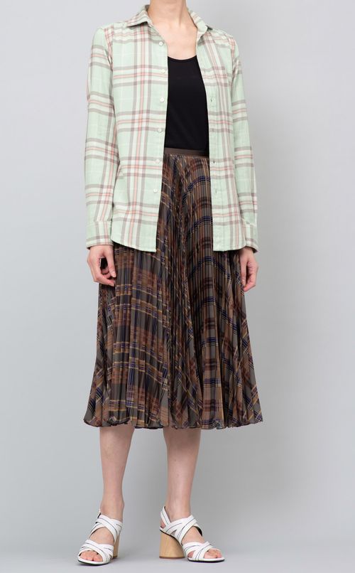 タータンチェックルーズシャツ