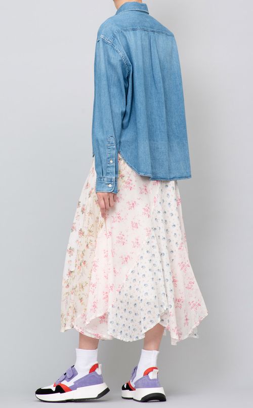 フラワープリントパッチワークスカート
