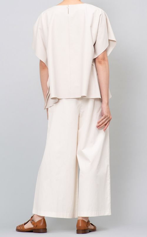 コットンリネンスリットブラウス
