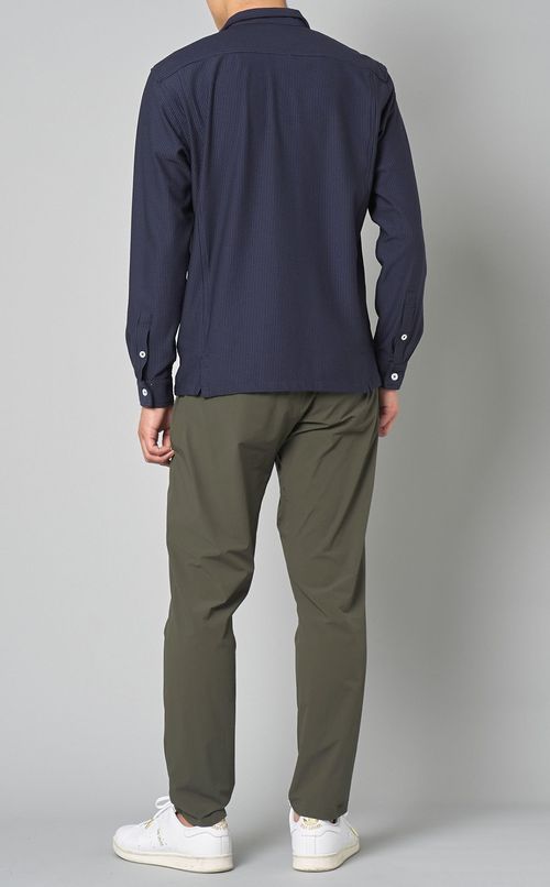 ストライプサッカーシャツブルゾン