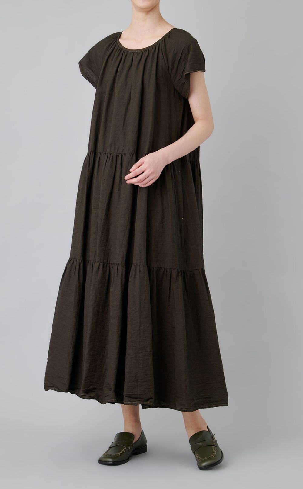 【reADdress】コットン混ティアードワンピース