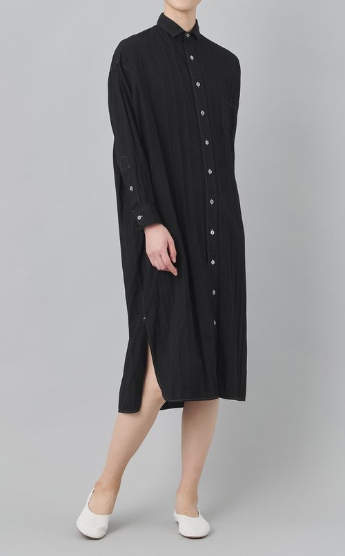 【reADdress】ストライプロングシャツワンピース