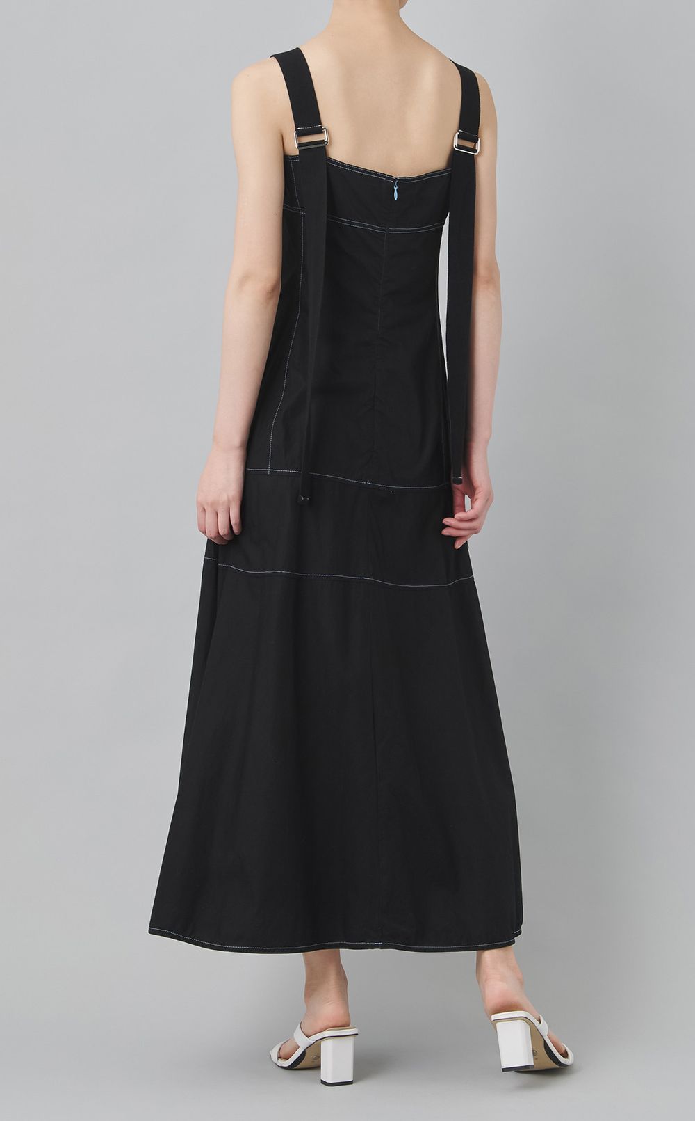 【reADdress】コットンストラップロングドレス