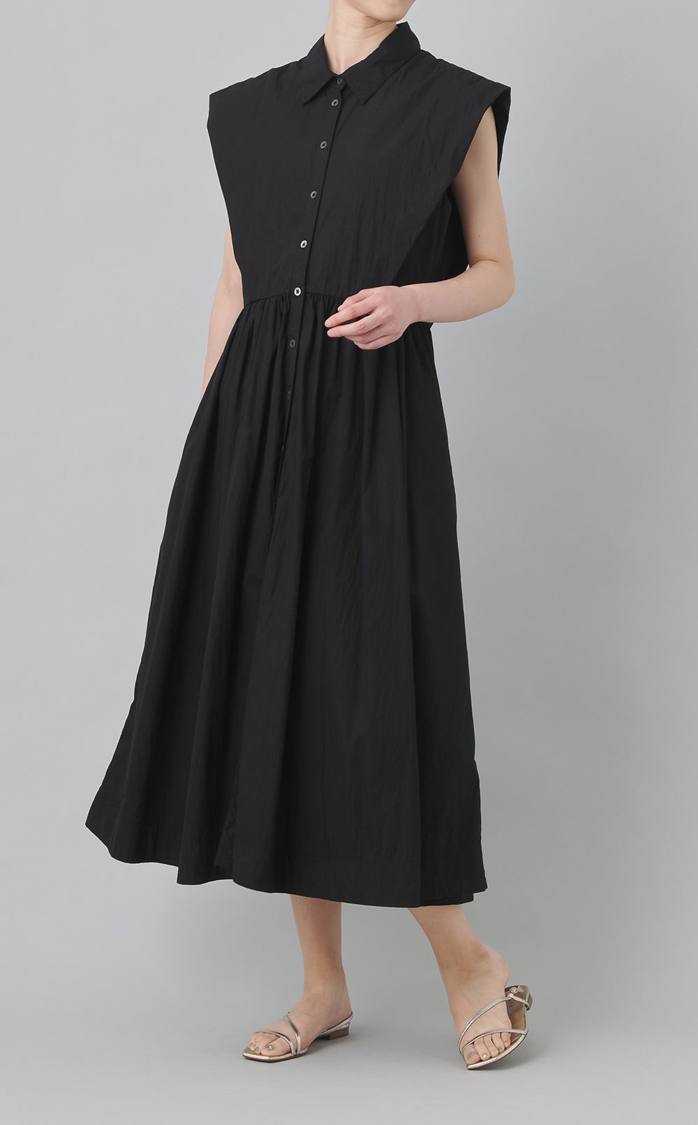 【reADdress】ビッグフレンチスリーブシャツワンピース