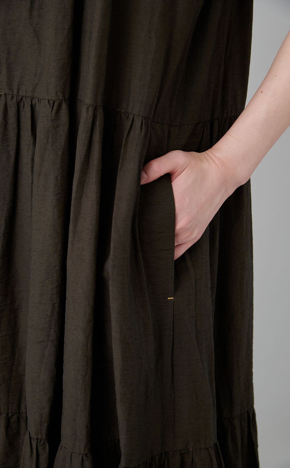 【reADdress】コットン混ティアードワンピース