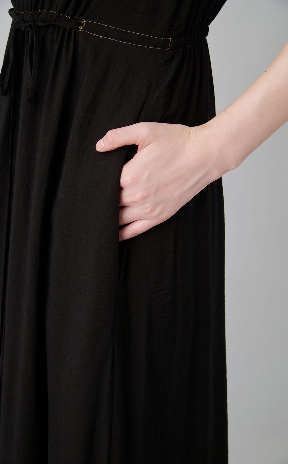 【reADdress】ウエストリボンノースリーブワンピース