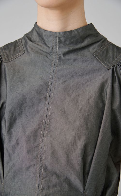 【reADdress】ギャザースリーブサイドタイブラウス