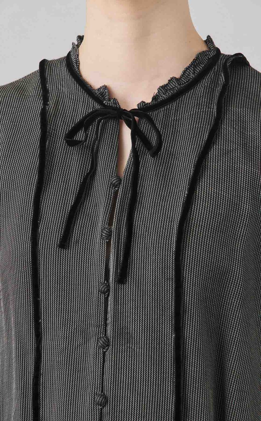 【reADdress】千鳥格子リボンブラウス