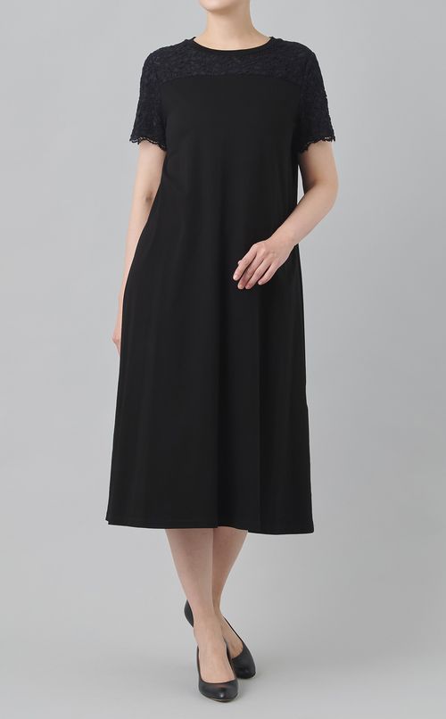 【reADdress】レース切替フレアワンピース