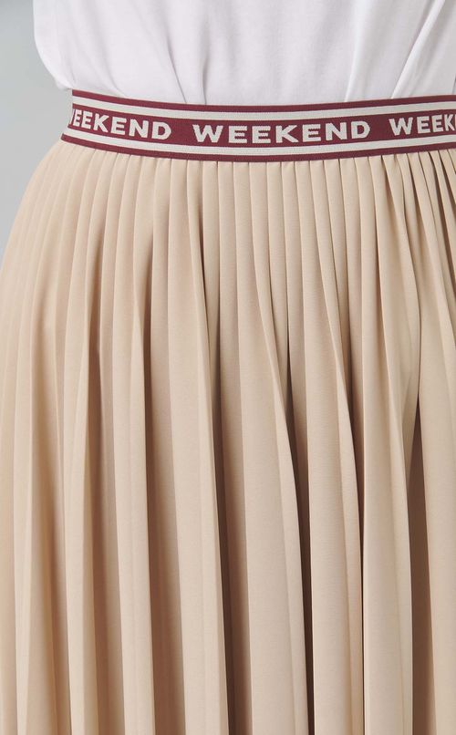 ロゴウエストロングプリーツスカート