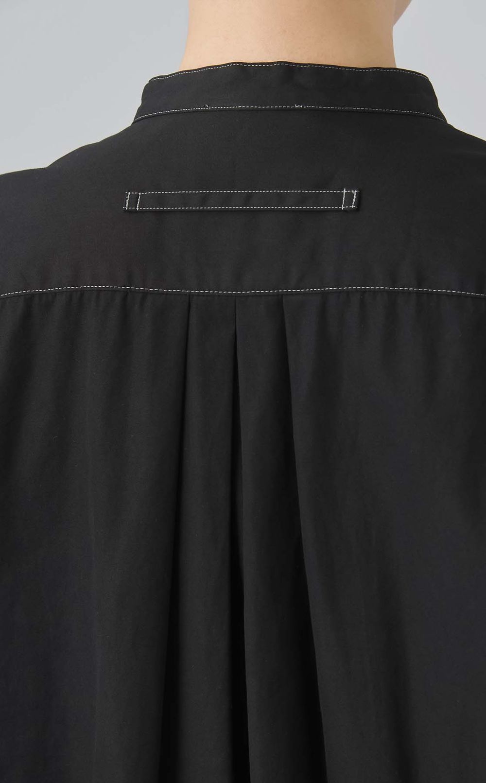 【reADdress】ノーカラーロングシャツワンピース