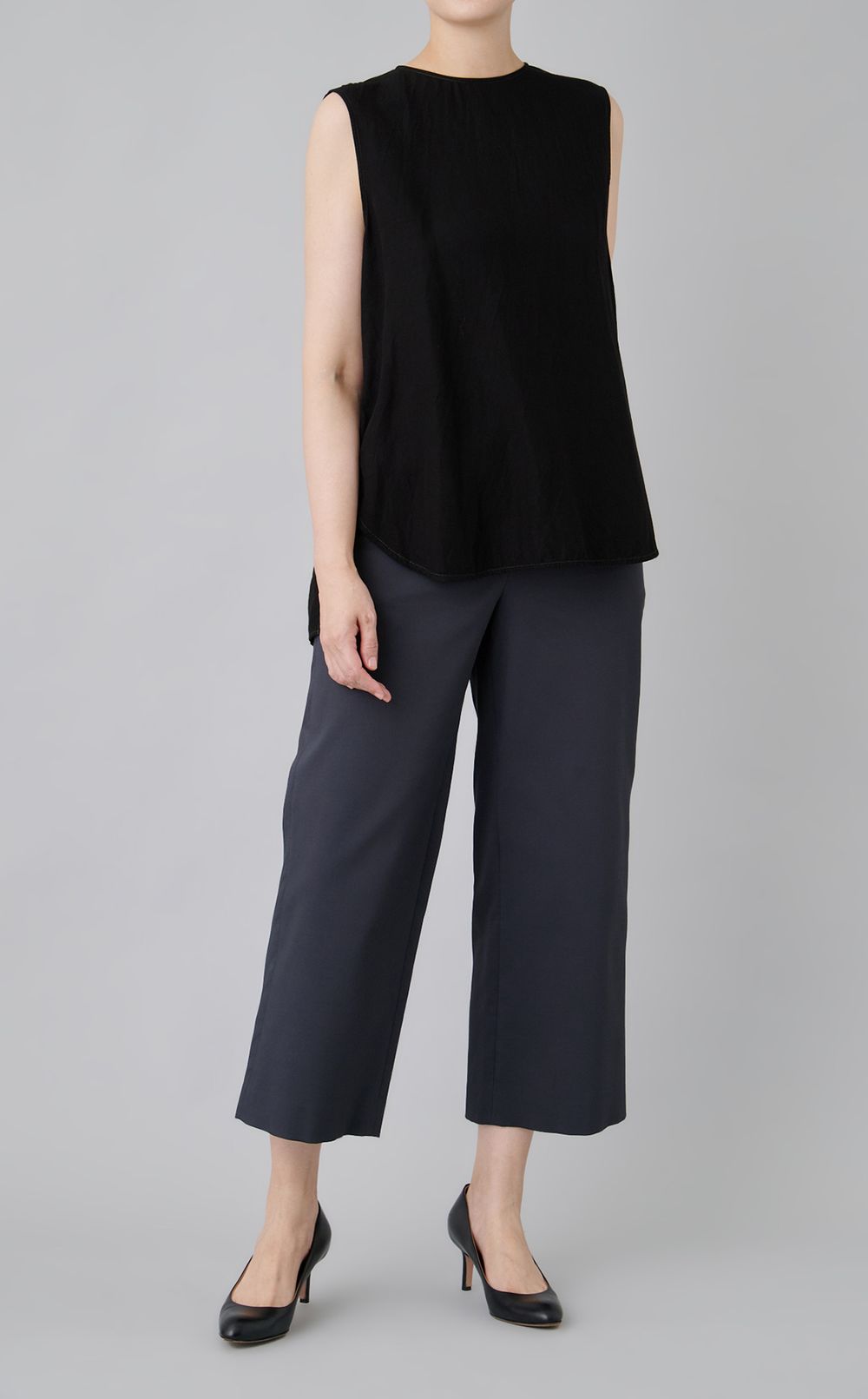 【reADdress】リネン混ノースリーブブラウス