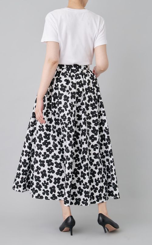 フラワープリントポプリンタックスカート