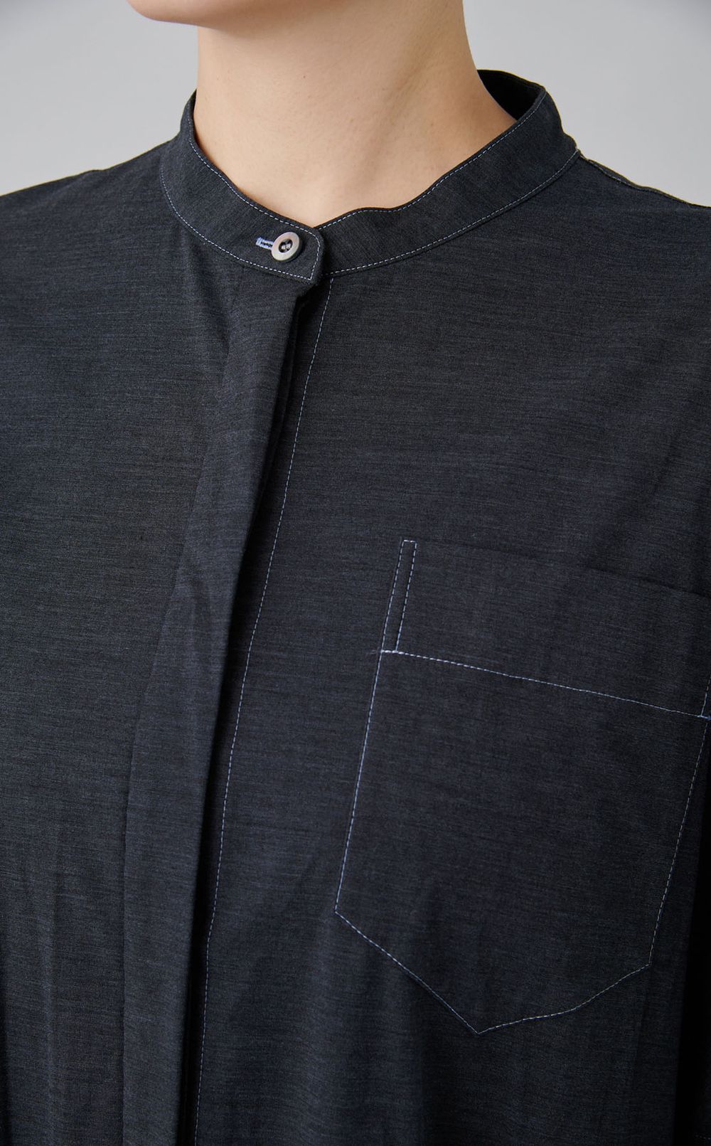 【reADdress】ストレッチブロードシャツワンピース