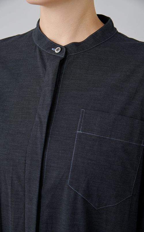 【reADdress】ストレッチブロードシャツワンピース