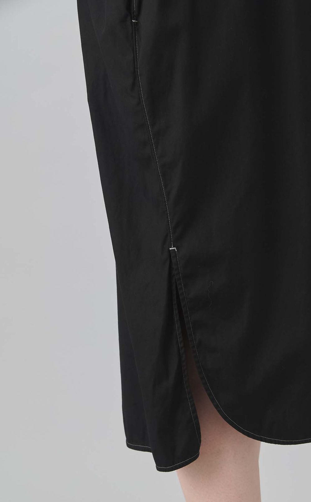 【reADdress】ノーカラーロングシャツワンピース