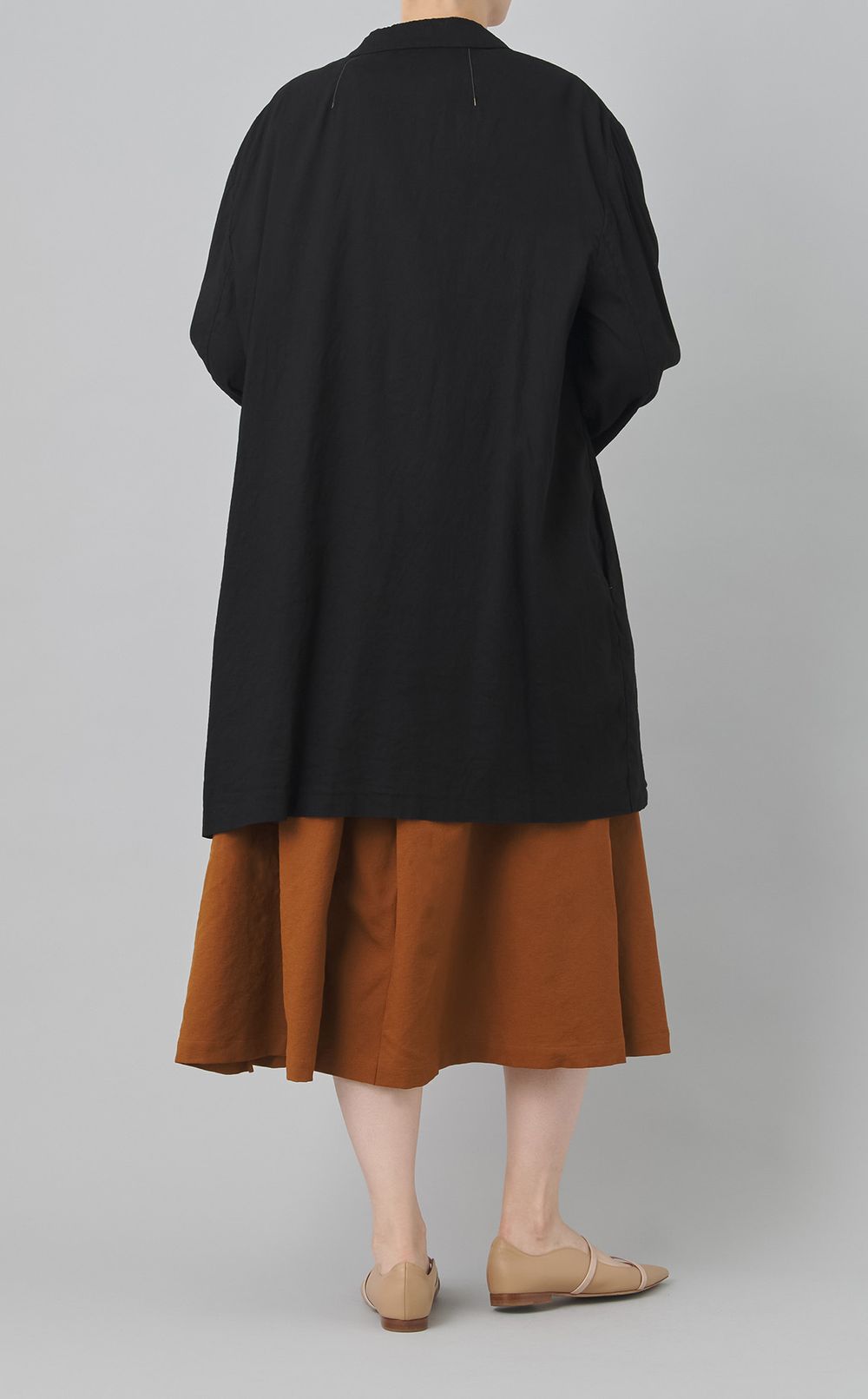 【reADdress】リネン混テーラードガウンコート