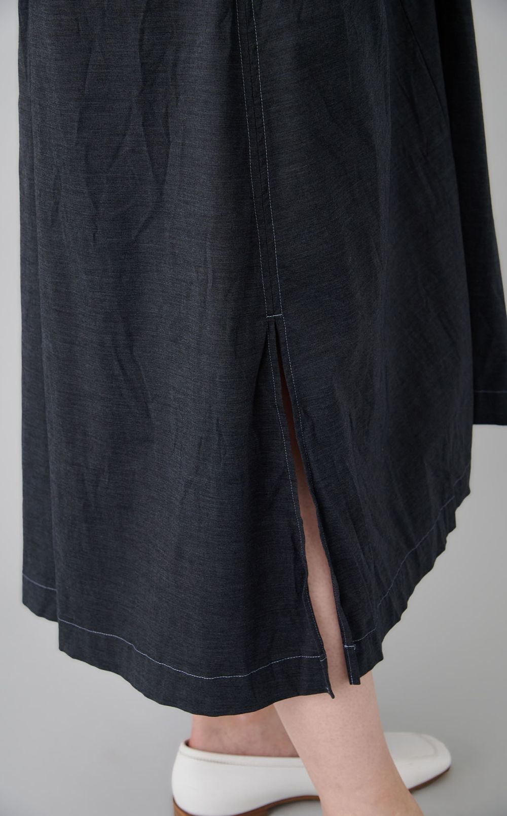 【reADdress】ストレッチブロードシャツワンピース