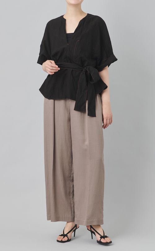 【reADdress】ベルト付Vネックブラウス